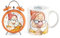 Home Nani Dotto Set Sveglia Mug, Porcellana, Arancione, 1 unità (Confezione da 1)