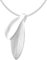 Vinani Anhänger Zwei große Blätter mattiert gebürstet Blatt mit Schlangenkette 42 cm Sterling Silber 925 Kette Italien ABH-S42