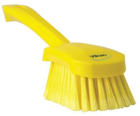 Vikan - Hygiene - Spülbürste - Mit kurzem Griff - Weiche Spaltfasern - Gelb