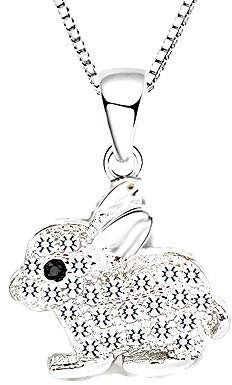 findout Sterling Silber Diamant-Kaninchen Bunny Halskette (f1421)