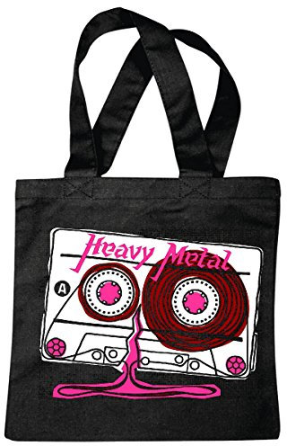 Reifen-Markt Tasche Umhängetasche HEAVY METAL MUSIKKASSETTE RETRO KASSETTENREKORDER TECHNO JAZZ FUNKY SOUL TRANCE FESTIVAL HOUSE HIPHOP HIP HOP DJ Einkaufstasche Schulbeutel Turnbeutel in Schwarz
