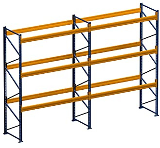 Palettenregal 5,60 m x 2.50 m (LxH) | 2 Felder Fachlast 2050 kg für bis zu 24 Europaletten | Schwerlastregal Lagerregal Regal