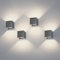 K-Bright 4er Pack 12W LED Wandlampen, Auf und Ab Licht,Lichtstrahlverstellbar Wandleuchte IP65,4000K Natürliche weiße LED Außenwandleuchten für Wohnzimmer Schlafzimmer Balkon, Dunkelgrau