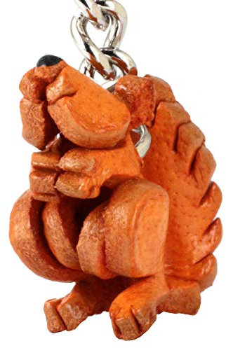 MONKIMAU Kinder Schlüsselanhänger Eichhörnchen Figur aus Leder