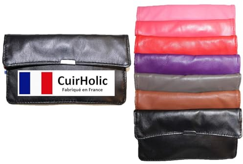 Porte Monnaie Anglais en Cuir d'Agneau Véritable L - Fabriqué en France