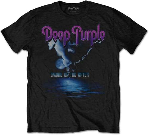 Deep Purple Men's DPTS02MB02 T-Shirt, Black, Medium (38-40)