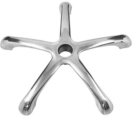 Grace&Grace Extra Stabiles Stahl Fußkreuz geeignet inkl. 5X Rollen für Bürostühle, Drehstühle und Chefsessel - Aluminum Ø50mm (52cm)