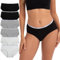 INNERSY Taillenslip Damen Baumwoll Komfortable Unterhosen Mittlere Taille Slips Schwarz Weiß Grau 6er Pack (XL, Schwarz/Weiß/Grau)