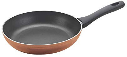 Metaltex NATIVA Copper-Sartén Aluminio Forjado, 24 cm, 2 Capas Antiadherente, Full Induction válido para Todo Tipo de cocinas, Acabado en Color Cobre