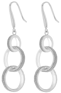 Tuscany Silver Damen-Ohrringe, Sterlingsilber, Sternenstaub, 14,8 x 54 mm, Metall Silber