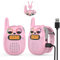 QNIGLO Q136 Talkie Walkie Enfants Rose USB,Radio FM 2-4Km de Longue Portée Clignotant LED Yeux Portable Talkie walkie Montre, Vélo Camping et Course,Meilleur Jouet et Cadeau pour Filles 3-12 ans(Rose)