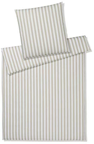 elegante Bettwäsche Linea Lido clay 1 Bettbezug 155 x 220 cm + 1 Kissenbezug 80 x 80 cm