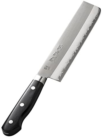 Yasuda Cutlery YG302 Seki Toru V Gold No. 10 con Tsuba, cuchillo Nakiri, negro, 165 mm