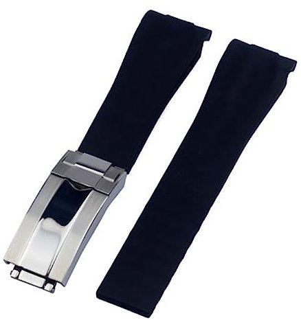 Richie strap 20 mm Gummi-Uhrenarmband, Silikonband, Ersatzschnalle, passend für Rolex, Yacht Master, Oysterflex, Submariner GMT Daytona, 46