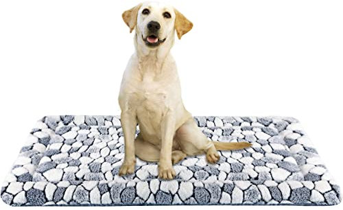 VANKEAN Stylish Dog Crate Pad Bed Mat Reversible (Cool & Warm), Soft Pet Sleeping Mat Dog Bed for Crate Suitable for Small to XX-Large Dogs and Cats, Machine Washable Crate Beds,Grey Stone Pattern