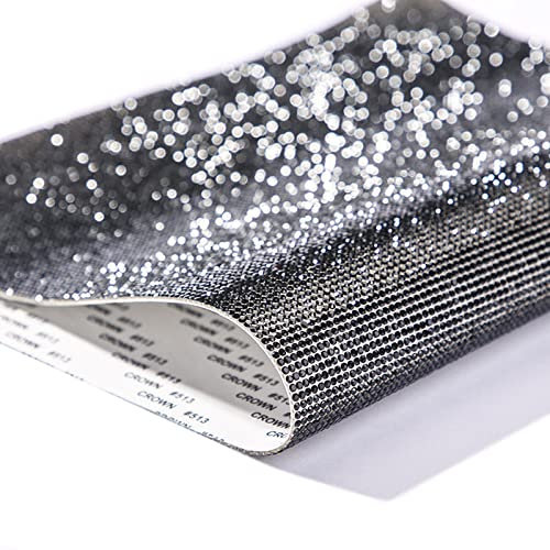Glitzersteine Selbstklebende Kristall Aufkleber, Strasssteine Glitzer Kristall, Glitzer Runde Schmuckstein Selbstklebende, für Schuhe Kleidung Telefon Fall Auto Dekorationen(Schwarz)