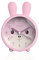 Réveil en forme d'animal mignon pour enfants, sans tic-tac, lapin, chat, cerf, réveil de bureau silencieux avec rétroéclairage (lapin, rose)