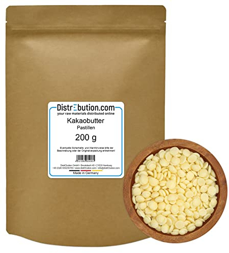 Kakaobutter 200 g Lebensmittelqualität Pastillen Cacao Butter