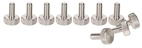 PrecisionGeek Tornillos de pulgar moleteado planos de aluminio M4 x 10 mm (juego de 10)