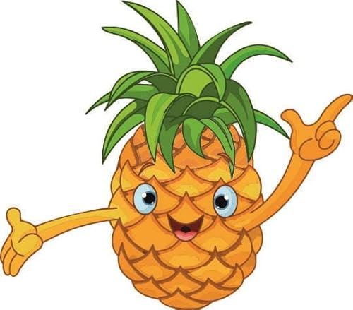 U24 Aufkleber Lustige Ananas 22 x 20 cm Autoaufkleber Sticker Konturschnitt