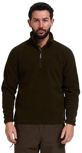 JACK PYKE Men's Fleece Pullover, Warm Half Zip Fleece Top, Lightweight Outdoor Fleece Jacket for Mens, Elasticated Cuffs, Extended Back, Field Jumper for Autumn, Winter, Hiking, Work, Size S-3XL