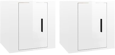 vidaXL Wall Mounted TV Cabinets in High Gloss White - Versatile Storage and Display Unit for Living Room or Bedroom