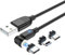 ELEBEST 2 x Magnet Schnellladekabel USB-C mit 5.0A - 2er-Pack, 3 in 1 Magnetisches Ladekabel, 360°&180°Magnetkabel,Datenübertragungs Ladekabel Magnetisch für Micro USB/Typ C/iProducts/Huawei (2Meter)
