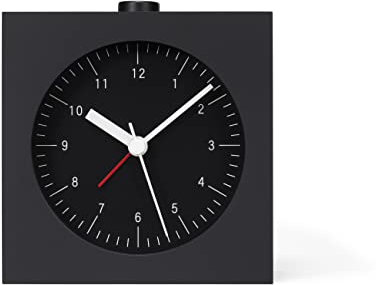 Lemnos Wecker City Pop groß, schwarzes Ziffernblatt/Wecker Analog ohne Ticken/Reisewecker in japanischer Qualität aus Holz gefertigt/analoger Wecker ohne Ticken/Wecker batteriebetrieben