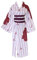 Kawaii-Story MN-222 Weiß rot Blutflecken Halloween Grusel Kimono 4-Teile Cosplay Kostüm für Nezuko Kamado Demon Slayer (L)