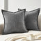 Topfinel 2er Set Kissenbezug 50x50 dunkle grau Kordsamt Kissenbezüge Kissenhülle Dekokissenbezug sofakissen dekokissen deko für Sofa Schlafzimmer Wohnzimmer Balkon Kinder flauschig