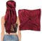 Bewudy Einfarbiger Kopftuch Seidentuch Halstuch für Damen, Einfaches Satin Bandana Schlaf Bandana Headscarf Haarschmuck 90 * 90cm Große Quadrat Schals(Burgunderrot)