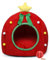 DOTBUY-SHOP Weihnachten Hundebet Katzenbett, Hundekissen Grosse Hunde Kissen, Plüsch-Hundekorb Hundebett Waschbar, für Welpe, Kätzchen, Haustiere, Katzen (Haus Rot,S)