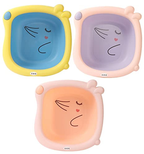 KOMBIUDA 3st Waschbecken Kunststoff Waschbehälter Spülbecken Baby Kleines Becken Pfanne Waschen Faltbare Babybadewanne Wanne Für Baby Faltbare Wanne Kind Waschen Wäschewanne Pp