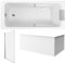 Jacob Delafon Pack Baignoire Droite 170 X 70 Odéon up + Pare Bain 1 volet chromé + Tablier en Angle + vidage