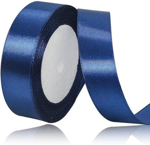 Geschenkband Dunkelblau 25 mm Breit,23 Meter Satinbänder Marineblau Stoff Schleifenband Kunsthandwerk,Hochzeitsdekoration, Weihnachten, Haarbögen, Blumensträuße, Geburtstag und Geschenkverpackung