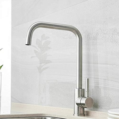 SANTPOT Küchenarmatur, Gebürstetes Nickel, 304 Edelstahl, Spültischmischer, 360 Grad Drehbarer Wasserhahn, Küchenarmaturen