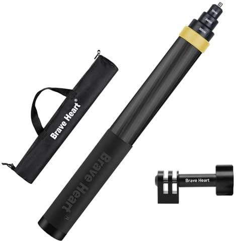 2024 - Palo selfie invisible de fibra de carbono de 3 m para Insta360 ONE X4, X3, R, RS, X Insta 360 GO 2, 3 GoPro Max Gopro Hero 12, 11, 10, 9, 8, 7 accesorios de cámara panorámica (amarillo)