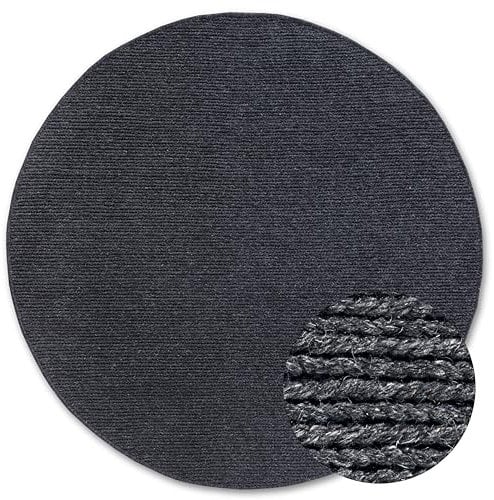 Villeroy & Boch Wollteppich Francois Rund - Natur Wohnzimmerteppich - Handgewebt & Natürlich - Boho Teppich Wolle für Wohnzimmer, Schlafzimmer, Esszimmer, Flur, Küche – Anthrazit, 200cm