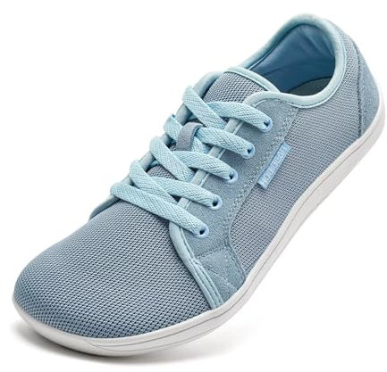 HOBIBEAR Uomo Donna Barefoot Scarpe Minimaliste Unisex Trail Running Scarpa da Camminata Leggere Antiscivolo (Grigio-Blu,EU 37)
