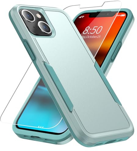 Warsia for iPhone 13 Mini Case, with HD Screen Protector [Military Grade Drop Tested] Heavy-Duty Tough Rugged Shockproof Protective Case for iPhone 13 Mini 5.4 inch, Green