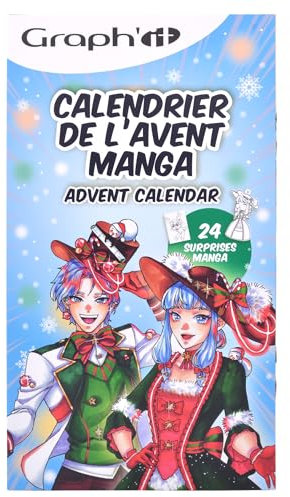 GRAPH'IT Manga Adventskalender 2024, 24 Überraschungen für Weihnachten rund um Manga-Zeichnung für Kinder und Erwachsene