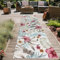 Teppich-Traum In-und Outdoor Teppich Flur Wohnzimmer Balkon wetterfest Vintage pflegeleicht floral Outdoor geeignet türkis bunt 80 x 300 cm