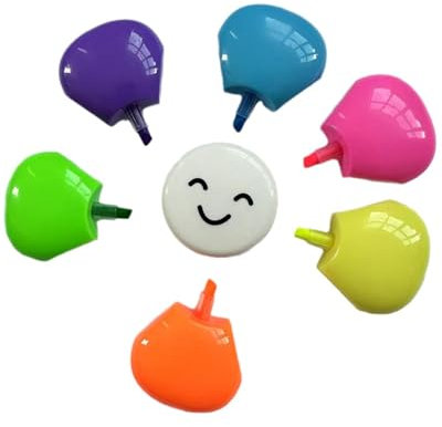 MYGLOAR 6-in-1-Textmarker, hellgrün, gelb, orange, schnell trocknender Textmarker mit Avocado-Motiv, erhältlich in 6 verschiedenen Farben