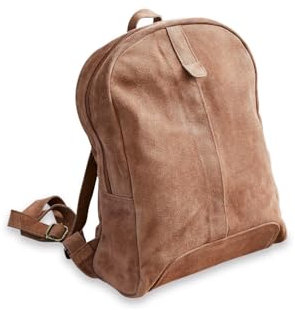 Loberon Rucksack Palau, Reißverschluss-Öffnung, Verstellbare Schulterriemen, Stilvoll & Praktisch, mit Innentasche, Accessoires, Taschen, Rindsleder, Baumwolle, braun