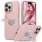 XYZ for iPhone 15 Pro Max Case With Stand, Rotatable Soft Liquid Silicone Ring Holder Kickstand, Anti-Scratch Shockproof Protective Phone Case Cover for iPhone 15 Pro Max 6.7 inch, Pink