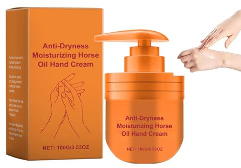 Feuchtigkeitsspendende Pferdeoil Handcreme, 100g, Leicht und Schnell Einziehend, Nährend für Trockene Rissige Hände (1)