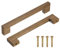 sourcing map 2Pcs Wood Drawer Pulls, 6 Inch Hole Center Square Wooden Drawer Pulls Cabinet Handles with Screws for Kitchen Dresser Wardrobes Door Cupboard, Dark Walnut