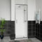 Aquariss 900x700mm Chrome Pivot Alloy Hinge Shower Door Enclosure with 700mm Clear Self Clean 6mm Shower Door Screen + White SMC Anti Slip Shower Tray and 90mm Waste