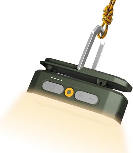 BougeRV Camping Light Rechargeable, 3200mAh Bivvy Light, Portable Motion Sensor Light, Camping Lamp for Tent, Work Light IP65 Waterproof for Outdoor, Power Outages, Shed, Fishing, Hiking(Dark Green)