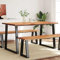 Woonisher Esstisch Baumkante 140x80x75 cm Massivholz Akazie